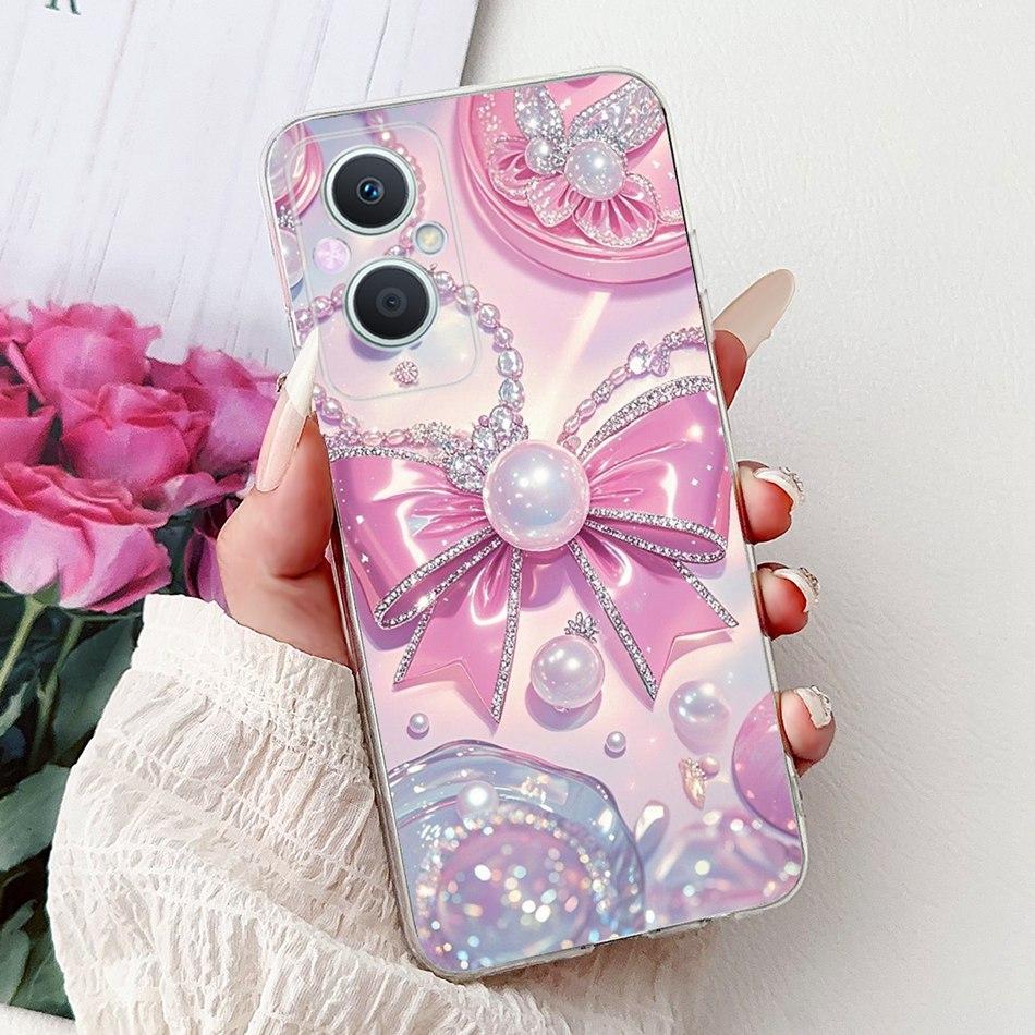 For OPPO Reno7 Z 5G / Reno8 Z 5G Elegant Floral Butterfly Phone Case For Oppo Reno 7Z 8Z 5G Soft Silicone TPU Cases