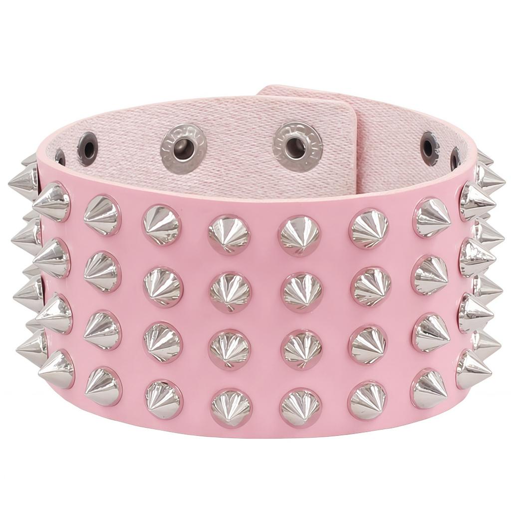 DIEZI Punk Vintage Gothic Goth Men Wrap Bracelet For Women Harajuku Black PU Leather Rivet Charm Bracelet Bangles Jewelry