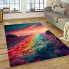 2025 New Style Colorful Pebble Rainbow Road Beach Stone Nature Carpet Rug for Living Room Bedroom Home Sofa,Non-slip Floor Mat