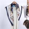 Women S Vintage Printed Satin Square Scarf Summer Versatile Sun Protection Beach Wrap