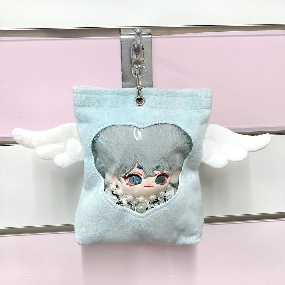 Winged Plush Pouch for 10cm Plush Heart Angel Bag Green Toys, Window, Wings, Transparent, Charm, [Used]