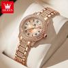 OLEVS Women's Watches Fashion Original Quartz Wrist Watch for Ladies Roman Dial Dazzling Diamond Waterproof Luminous Luxury New