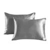 1 pair of large silk satin pillowcase simple solid color bedding household smooth multicolor satin pillowcase household