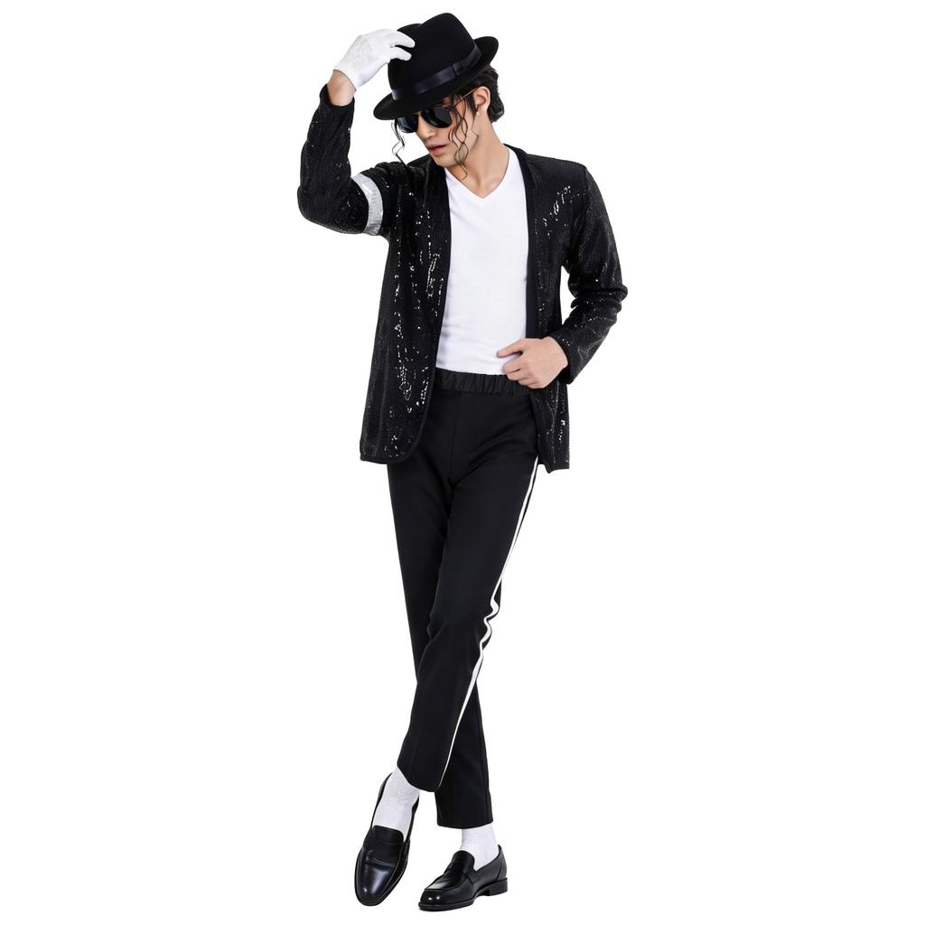 Jackson imitation costume MJ star same suit Halloween costume Jackson cos costume
