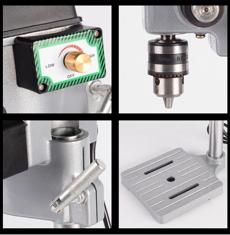 Compact 220V Multifunctional Precision Bench Drill & Milling Machine for Woodworking with Speed Control
