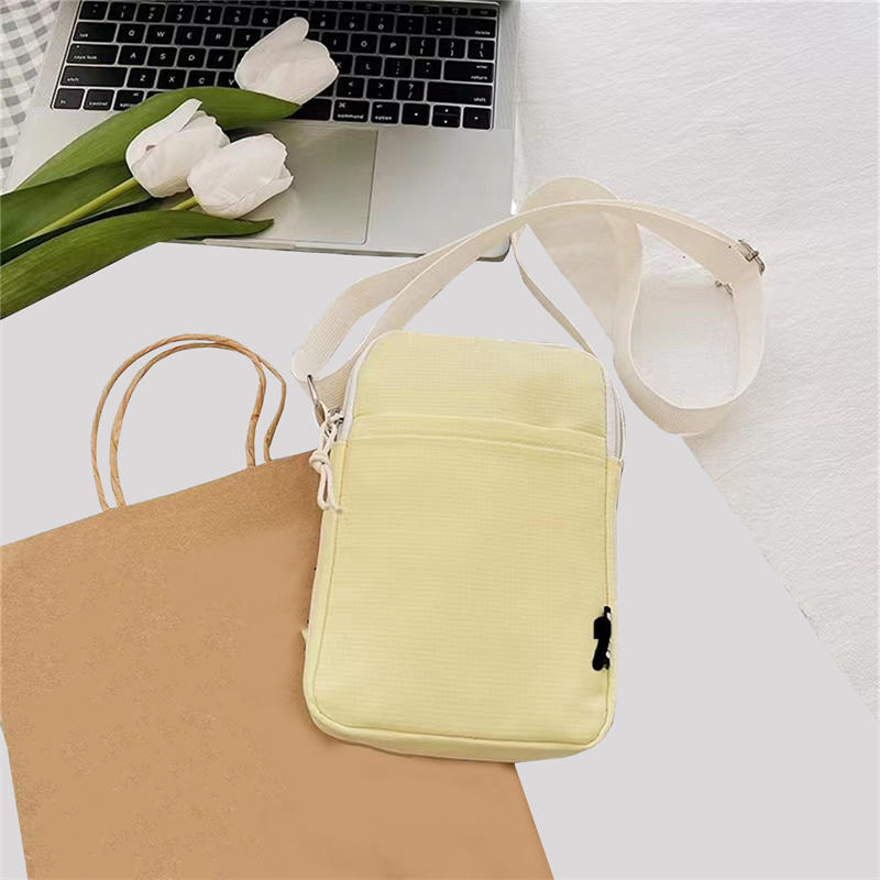 Women Canvas Small Satchel Purse Trend Candy Color Shoulder Wallet Simple Mobile Phone Crossbody Bag