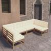 Day and Night - Day and Night Garden Furniture Set 6 Pieces Honey Brown Pine Wood Cushions