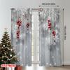 Set Of 2 Flat Printing Popular Christmas Curtains Creative Fashion Snowflakes Digital Printed Polyester Drapes Holiday Curtain