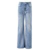 Qiusbiyiren Women's Vintage Washed High-Waist Bootcut Jeans
