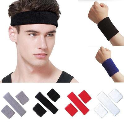 1 Stirnband 2 Schweißbänder Set Sport Frottee Schweißband Tennis Fitnessstudio