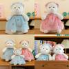 Adorable Soft Plush Rabbit And Bear Dolls In Floral Dresses For Unique Gifts