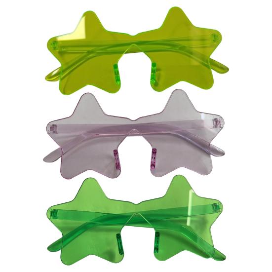 3 Star Trendy Sun Sunglasses Lightweight Pairs Frameless Glasses Fun Star Glasses