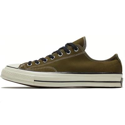 Zapatos Casuales de Lona con Cordones de Color Sólido de los años 70 Unisex Verde Militar