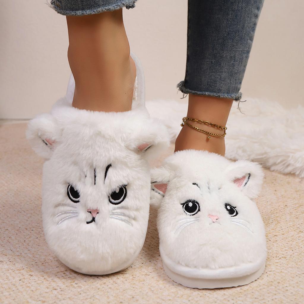 Damen Winterschuhe Warm Indoor Warme und Niedliche Katzen Hausschuhe