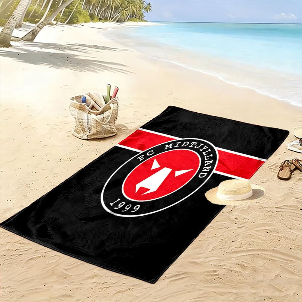 Fierce red wolf emblem Print beach towel, quick drying, suitable for travel, outdoor sports, jogging, the beach and swimming, gift