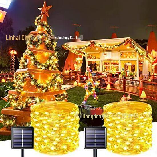 

Solar Copper Wire LED Lights: Outdoor Waterproof String Lights for Birthday, Bouquet, Atmosphere, and Christmas Tree Decorations 7m 50 LEDs - USB with remote різнокольоровий