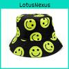 Fishing Smiley Face Bucket Hat Cotton Waterproof Sun Protection For Summer Outdoor Activities