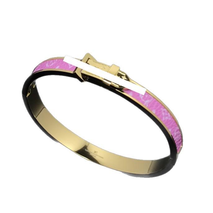 Cross-border L Four-Leaf Clover Leather Bracelet with Pink Leather, Small Padlock, and Tassel for Couples