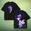 Ghost in The Shell Vypraná Grafická Trička Unisex Oversized Krátký Rukáv Motoko Kusanagi Cyberpunk Potisk Ležérní Tričko s Kulatým Výstřihem