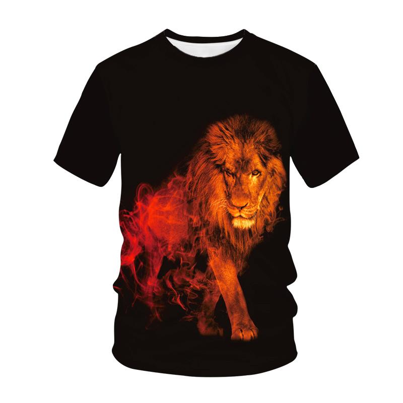 Summer Lion Tiger T shirt Animal 3d Print Men Women Fashion O-Neck Tshirts Male Top