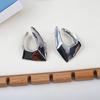 Exaggerated irregular shape geometric metal line earrings triangular rhombus high sense unique retro stud earrings