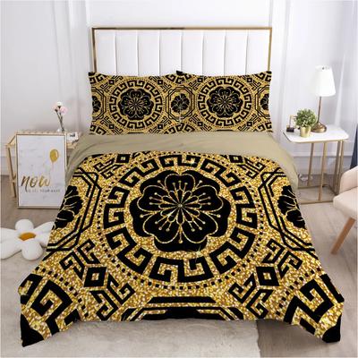 Golden High-End Premium Beding Set for Bohemian High-grade Luxurious 10% Hot Soft Duvet Cover Sets Quen Sized Dimensions Double Boho Bed Linens Set