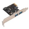 PCIE To USB 3.0 Expansion Card Enclosed High Power Inductor 2 Port USB3.0 Interface Card
