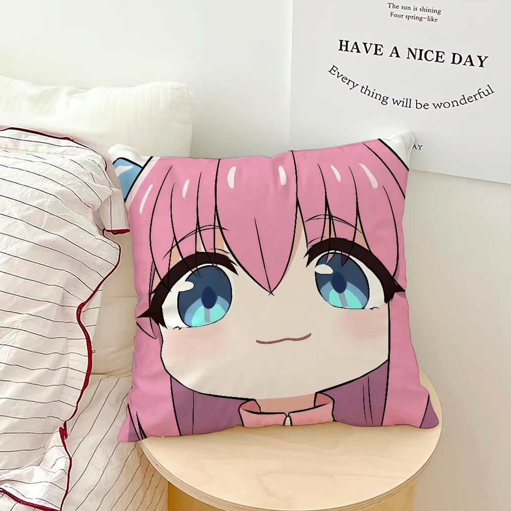 anime b-Bocchi the Rock chibi girl cushion cover Comfortable soft Pillow Case for Sofa Living Room Home Decor Protective Covers