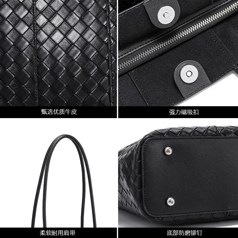 Woven Cowhide Women's Bags, Genuine Leather New Large-capacity Tote Bags, Casual Commuting Shoulder Handbags.