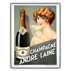 CHAMPAGNE ANDRELANINE ZNAČKA KOVOVÁ DESKA Vintage Reklama Bar Dekorace Tisk Hliník