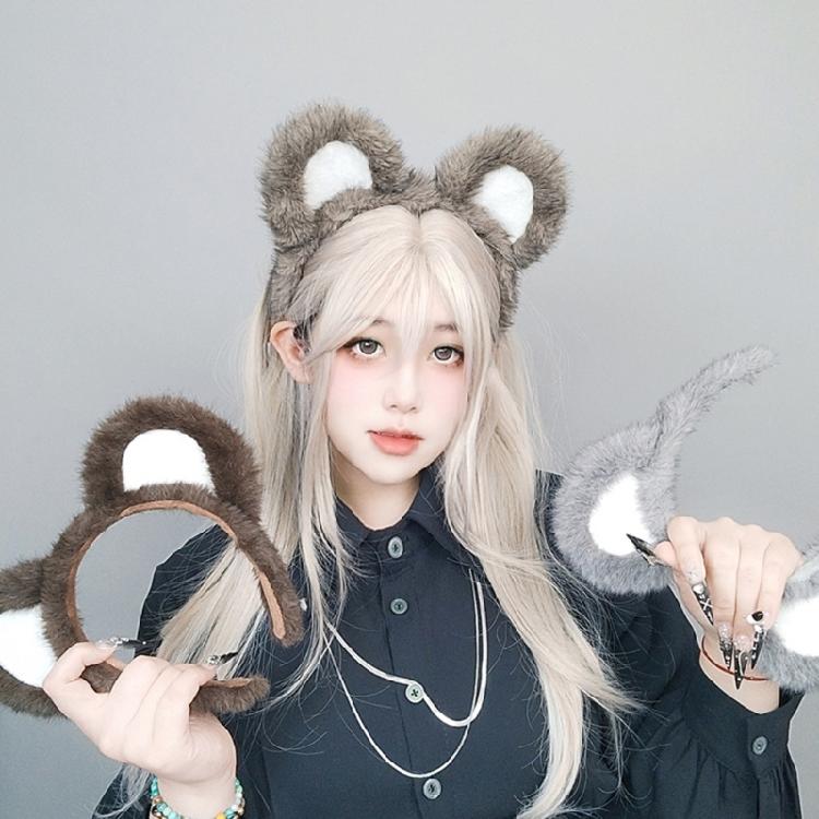 Fun and Safe Plush Animal Ears Headband for Costume Parties Role Playing Soft Wear Adults Comfortable Hairpiece