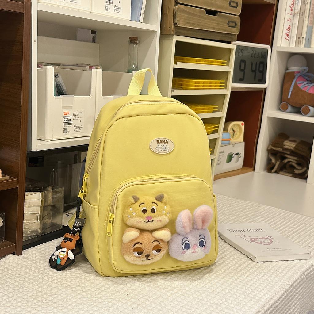 Schoolbag fog sweet waxy doll sweet and cute backpack kindergarten middle and large class bag spring outing research light small backpack