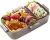 Skater Bento Single Made in for with Locking for Dishwasher and Microwave Nature Color Mauve Gray Box, 530ml, Tier, Japan, Women, 4-Point
