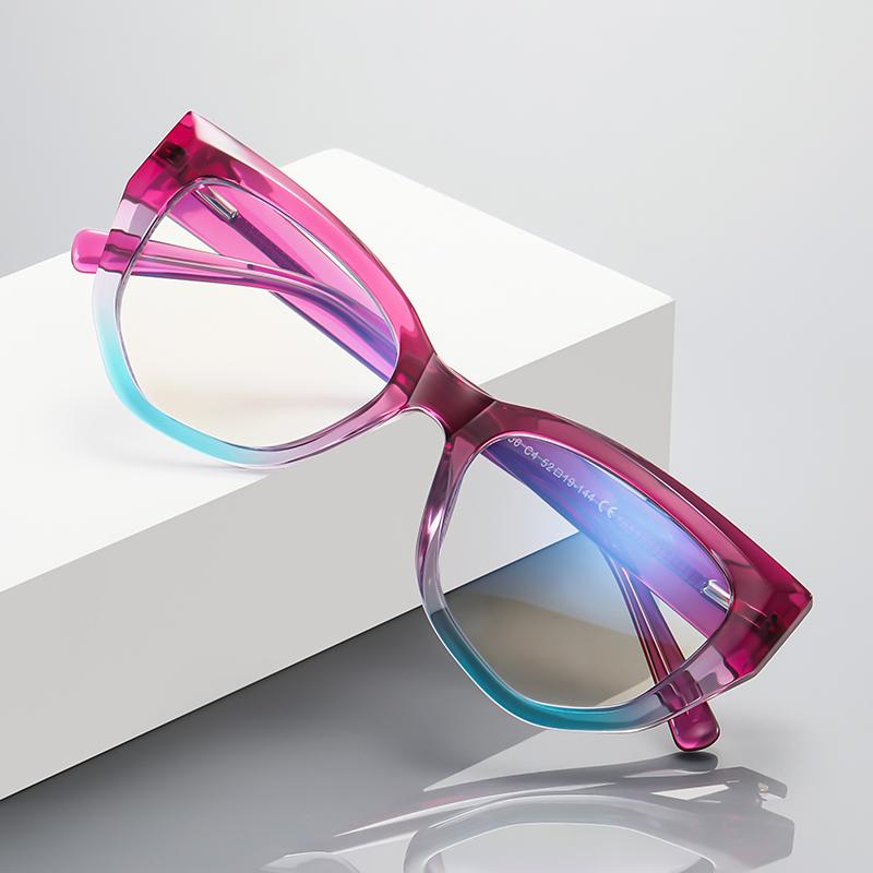 0 -0.5 -0.75 To -6.0 Anti Blue Light Cat Eye Nearsighted Glasses For Women Fashion  Hyperopia Eyeglasses Power +0.5 To +4.0