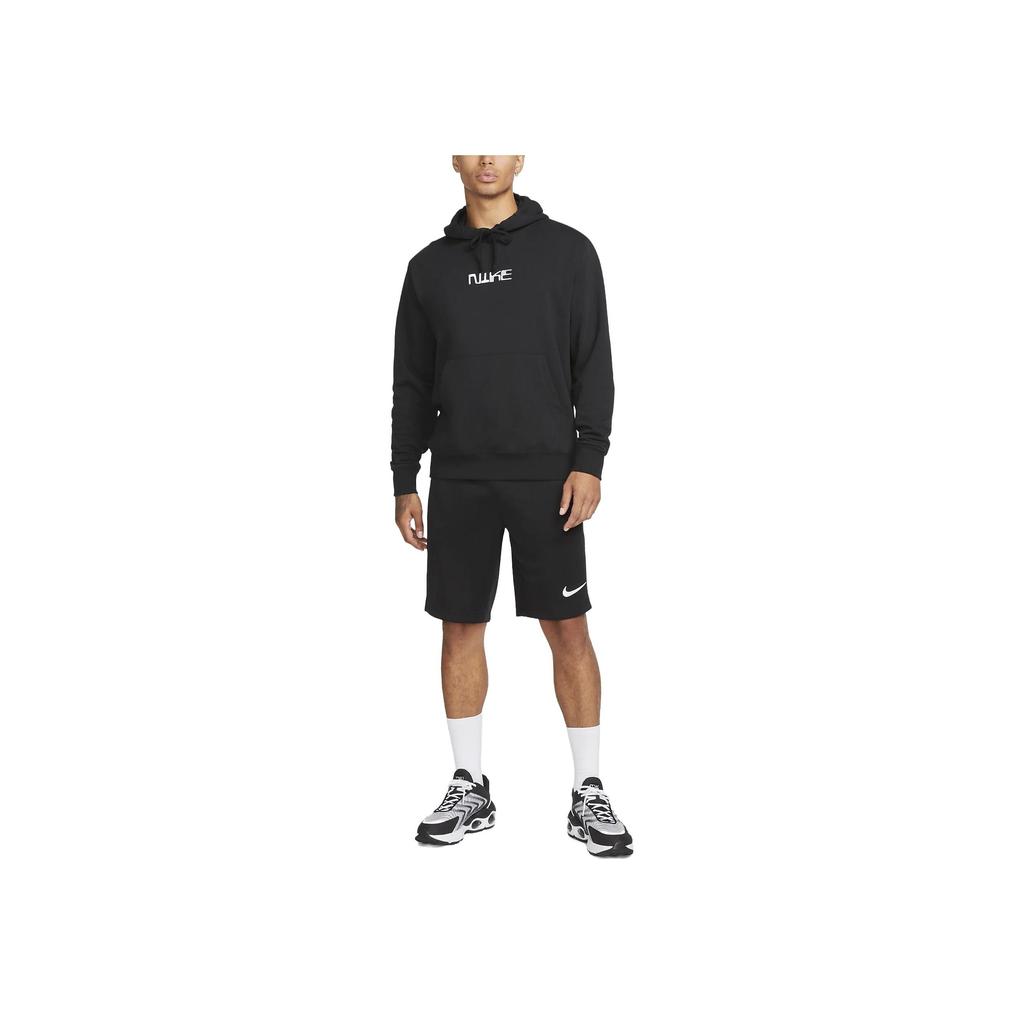 Nike Solid Color Letter Print Hoodie Long Sleeve Sweatshirt Men Tops Black FB6575-010