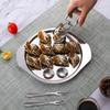 Metal Seafood Utensils Stainlesss Steel Escargots Dish and Tongs Set Snail Bakings Plate with Clamps Kitchenwares
