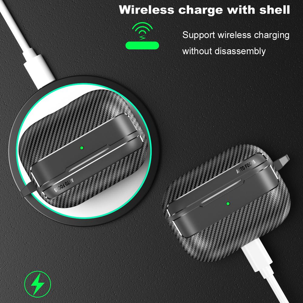 KEYSION Shockproof Case for AirPods Pro 3 Carbon Fiber Texture Soft TPU Silicone Bluetooth Earphone Cover for AirPods Pro 3 2025