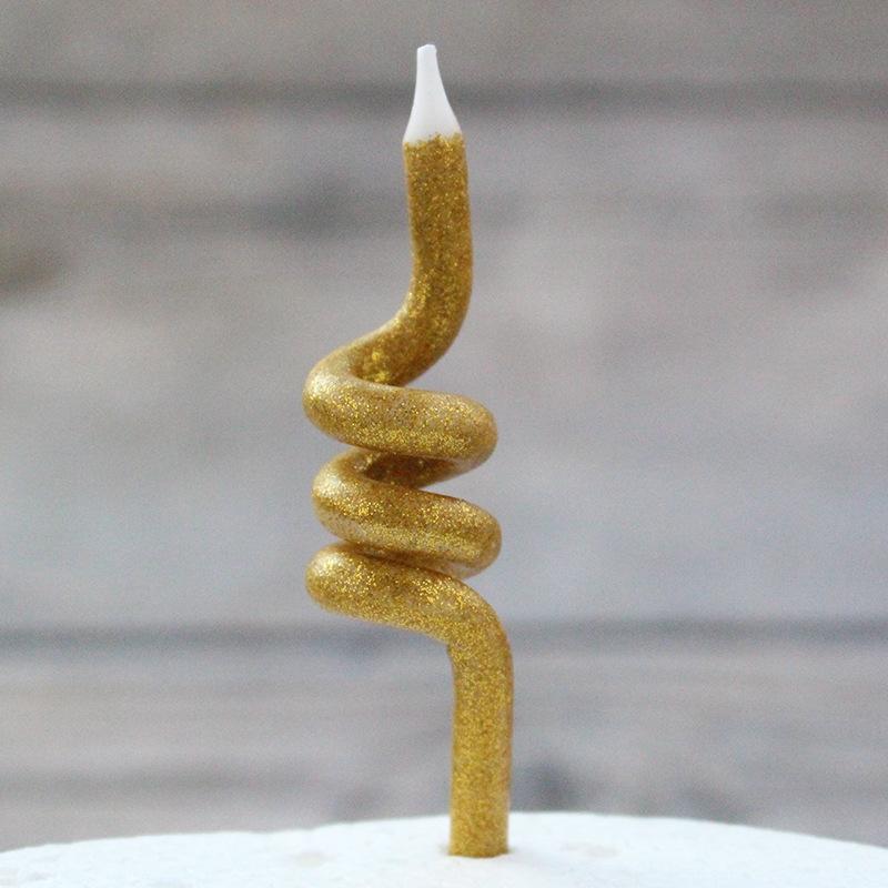 New 4-pack Spiral Sparkling Candles, Creative Like-style Party Decoration Candles