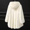 Imitation Mink Coat Women's Medium and Long Hooded Imitation Mink Hair Imitation Fur Jacket Imitation Fur Hooded Loose