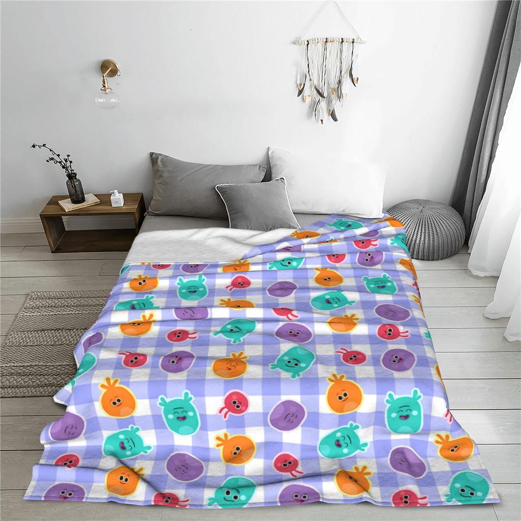 Coperta Cartone Animato Educativo Bumble Nums Coperta Morbida in Pile Carina Viaggio in Aereo Calda Ultra-Morbida Trapunta Multifunzione