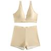 Women's Solid Color High-Waist Deep V Sporty Bikini Swimsuit