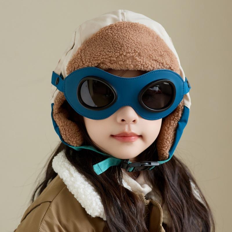 Pilotes parents-enfants d'automne et d'hiver Garçons et filles Bonnets d'oreille épais coupe-vent et chauds Bonnets de neige