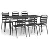 VidaXL Ensemble à manger de jardin 7 pcs anthracite acier, ensemble de salle à manger, ensemble de salle à manger 3187993