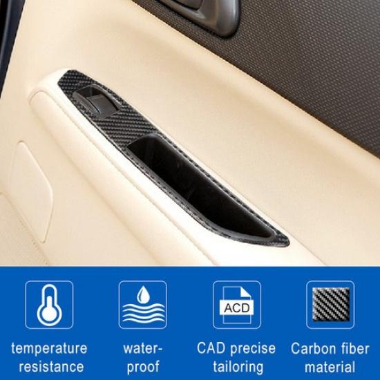 4Pcs Carbon Fiber Interior Door Control Cover Trim For Subaru Forester 2005-08