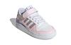 Adidas Originals FORUM El C Synthetic Leather Abrasion Resistant Low top Kids' Skateboarding Shoes Pink White GY8197