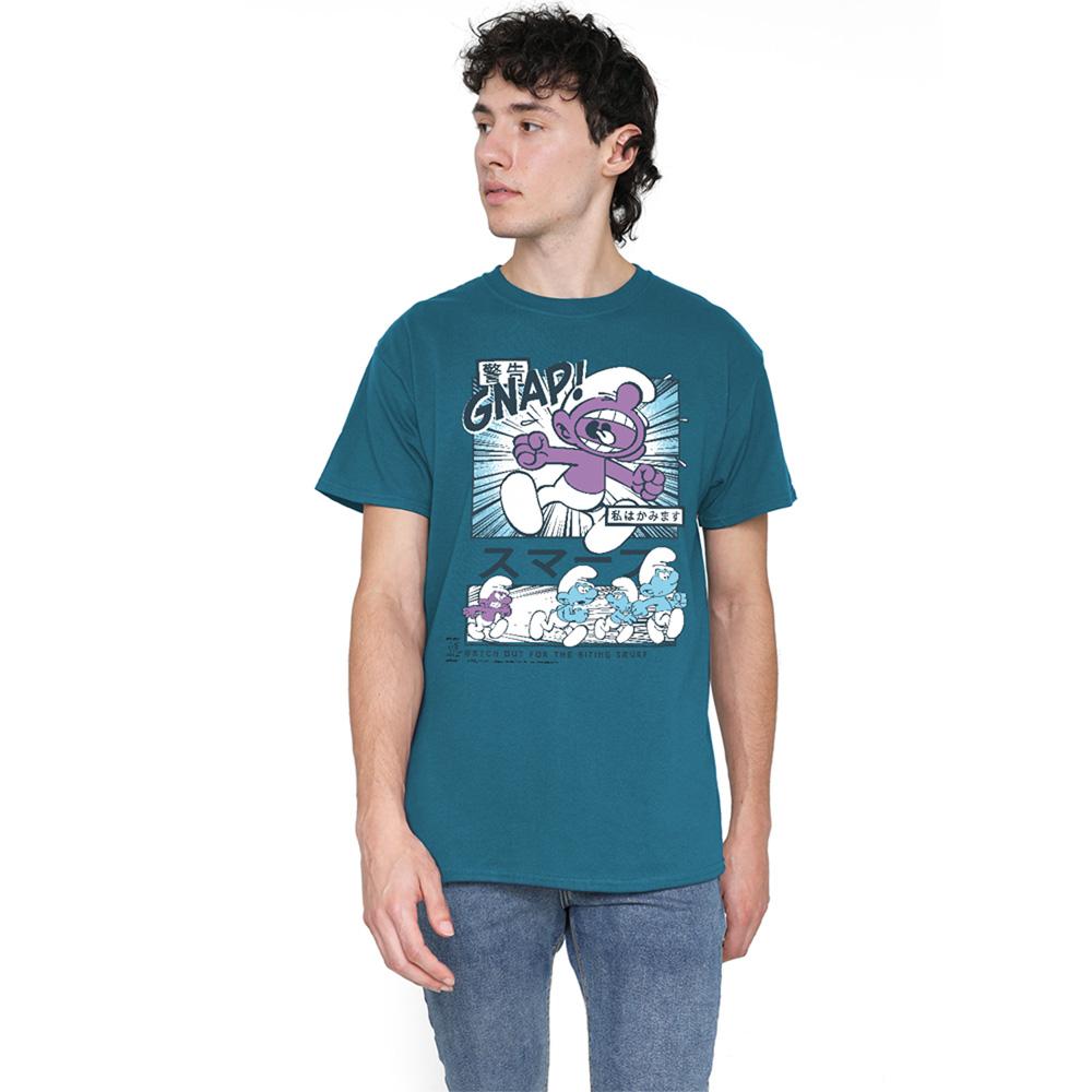 The Smurfs Unisex Adult Manga Watch For Biting Smurf T-Shirt