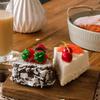 2piece Faux Bakery PVC Fruit Egg Model Function Practical Refrigerator Sticker Triangular Cake Decorations Bakery