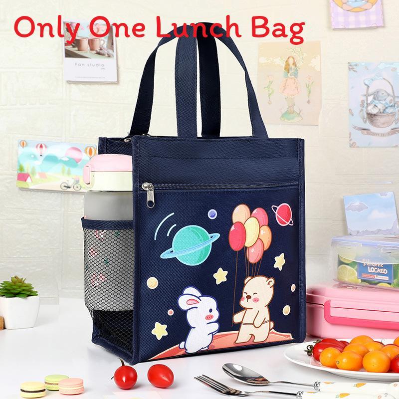 Kids Portable Canvas Lunch Box With Material For School And Outdoor Use