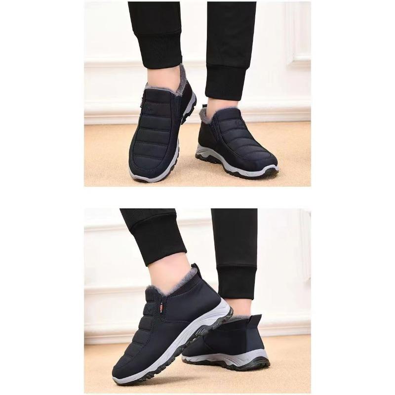 Unisex Winter Boots Fleece Lined Warm Snow Boots, Soft Sole Comfortable Casual Shoes for Seniors