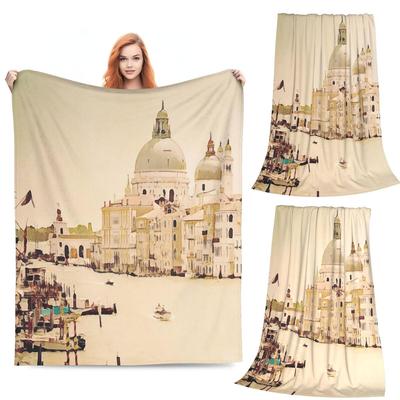 Grand Canal In Venice City Landscape Blanket Fleece Sofa Throw Blanket Lightweight for Home Bedroom Travel Throws Bedspread